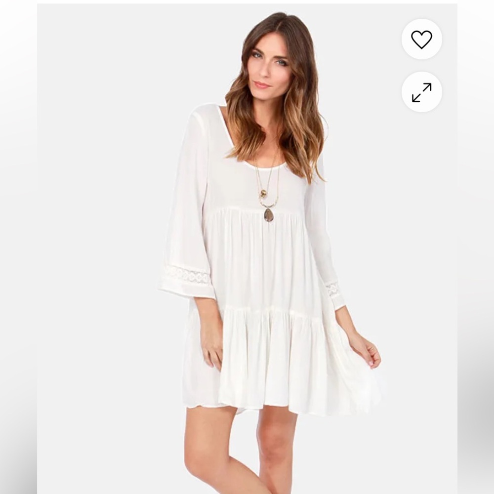 Billabong Cats Game Ivory Babydoll Dress